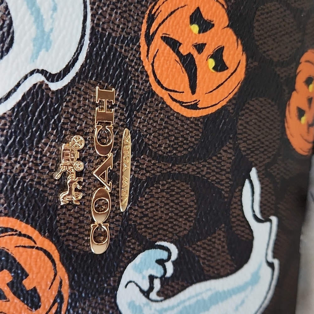 New Coach Pumpkin & Ghost Mini Jamie Signature Halloween Crossbody Bag 🎃👻 - Picture 5 of 15